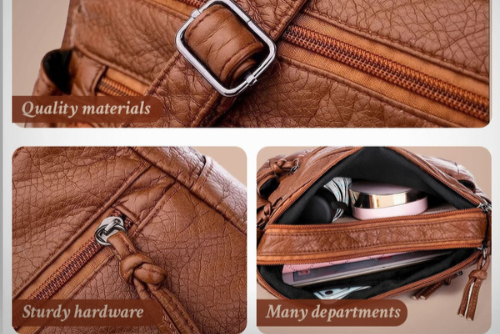 Catherine - Veganskt läder crossbody-axelväska