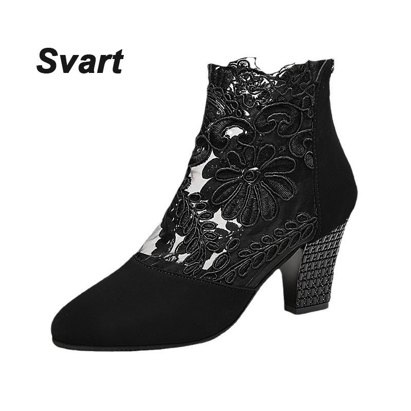 Greta - Eleganta Sommarpumps i Spets för Dam