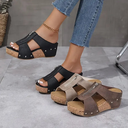 Wilma - Eleganta Ortopediska Sandaler med Kilklack