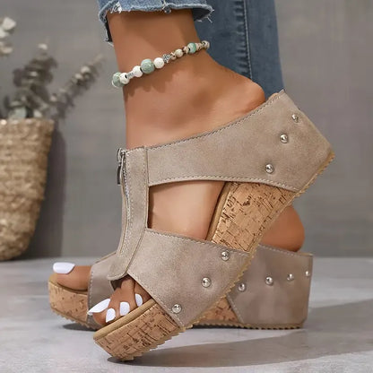 Wilma - Eleganta Ortopediska Sandaler med Kilklack