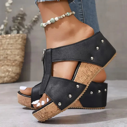 Wilma - Eleganta Ortopediska Sandaler med Kilklack