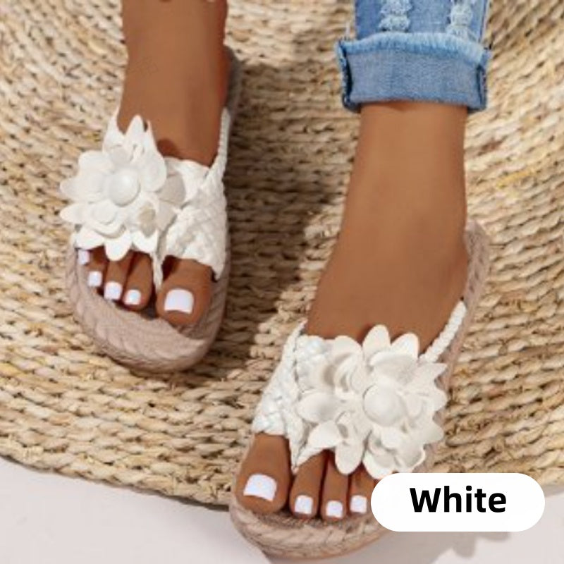 Alva - Blommiga Vävda Sandaler för Dam