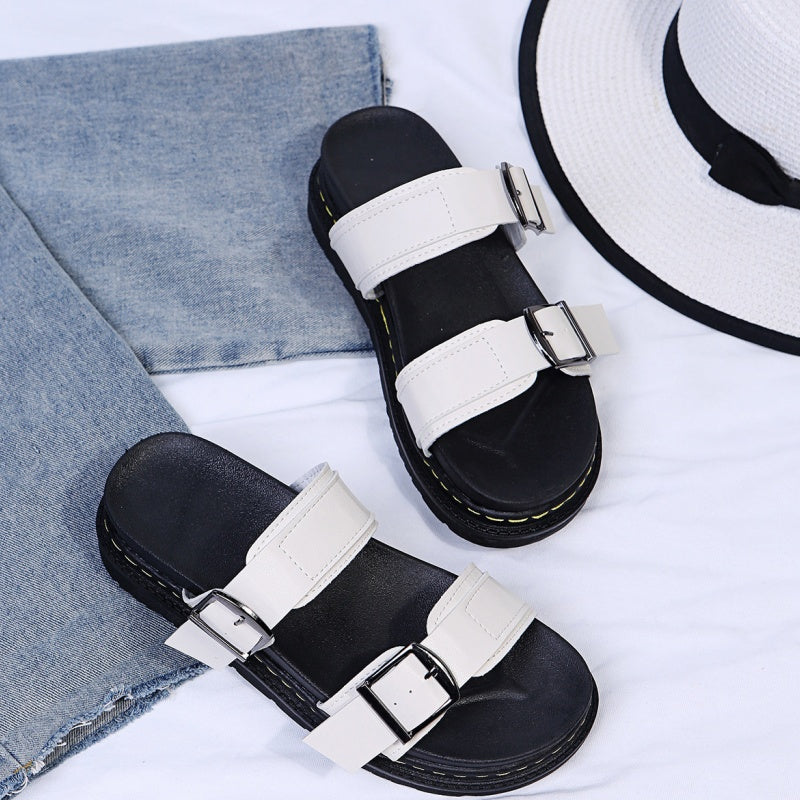 Tova - Sandaler med Spänne och Flexibel Platåsula