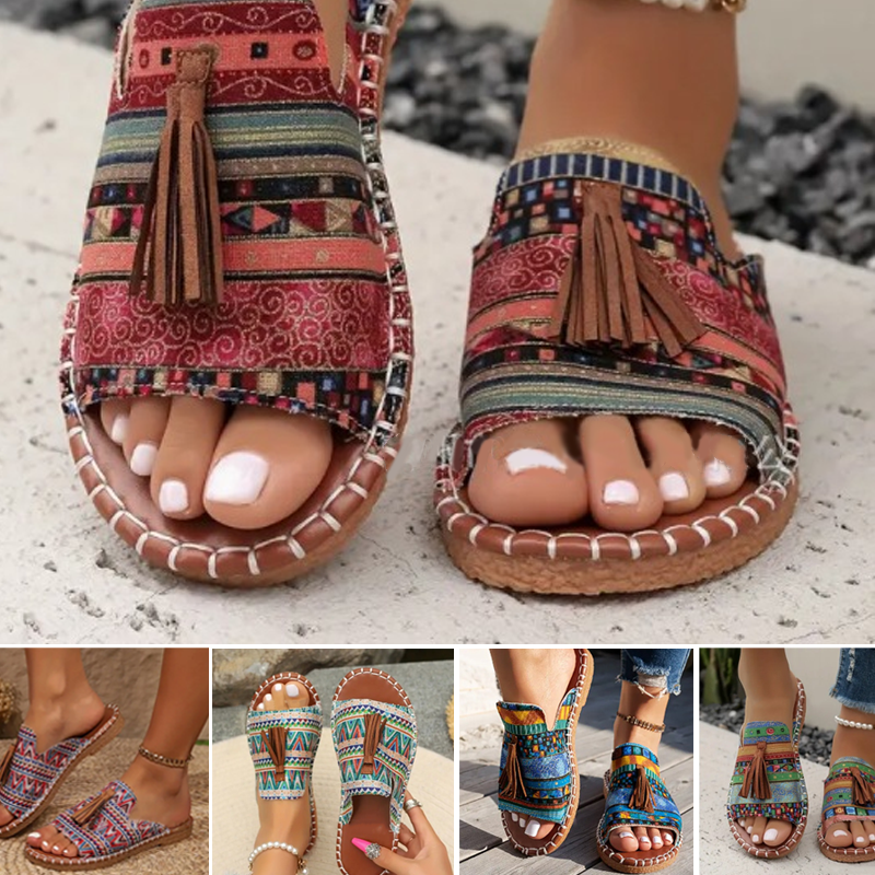 Ester - Trendiga Boho-Sandaler med Mönster för Dam