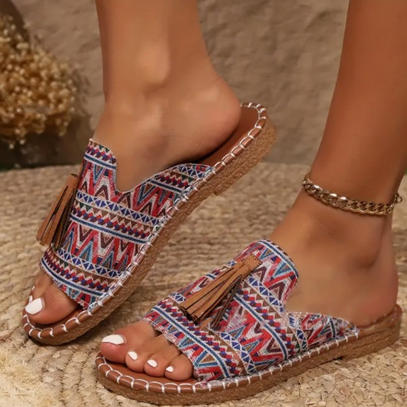 Ester - Trendiga Boho-Sandaler med Mönster för Dam