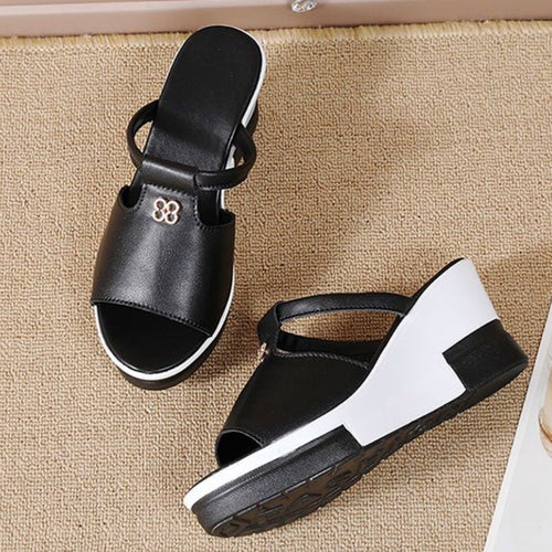 Frida - Trendiga Platåsandaler med Genomskuren Design